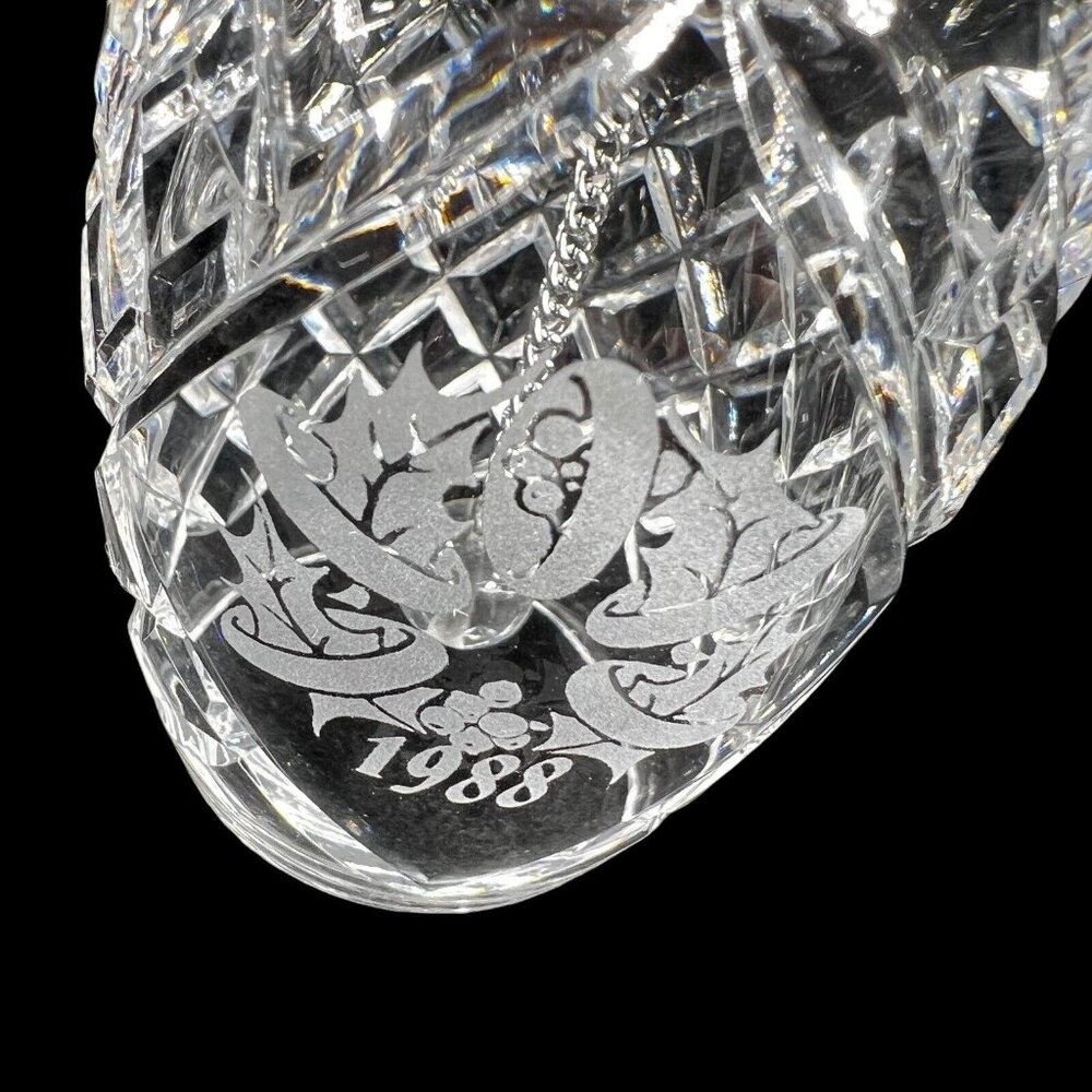 Vtg Waterford Cut Crystal Bell 1988 12 Days of Christmas Five Golden Rings BOX - Picture 5 of 11